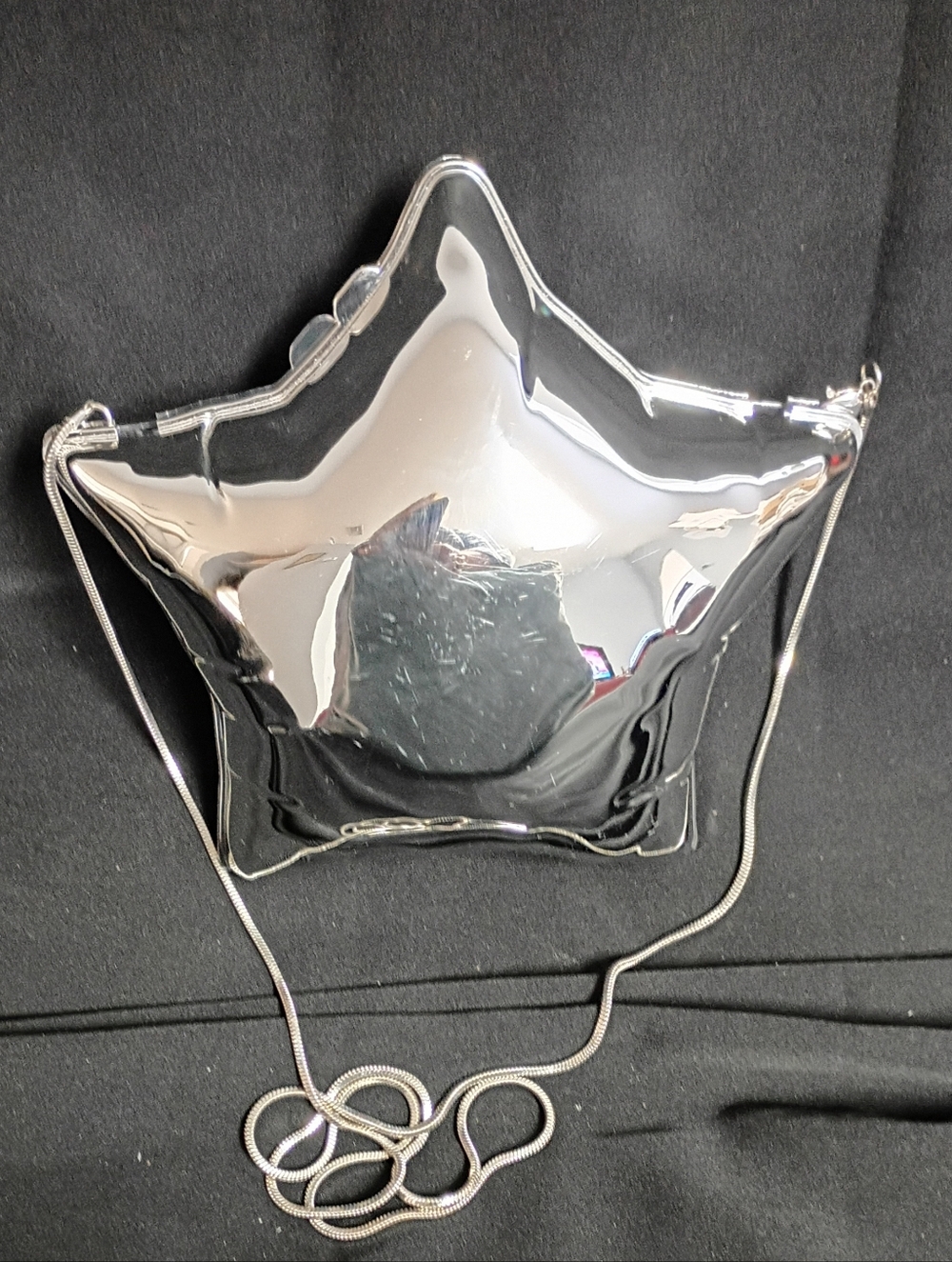 ❤️ZARA 3D METALLIC SILVER STAR BALLOON Minaudière Crossbody PURSE